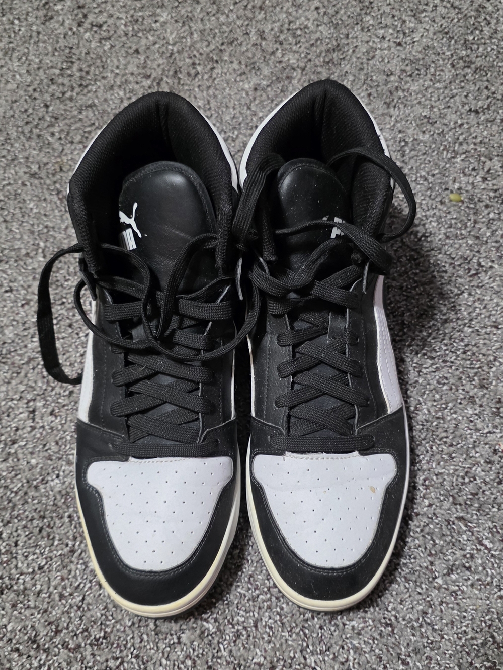 Puma Black and White High-Top Sneakers